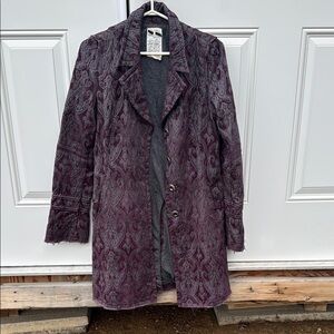 Free People Chic Purple Patterned Jacket